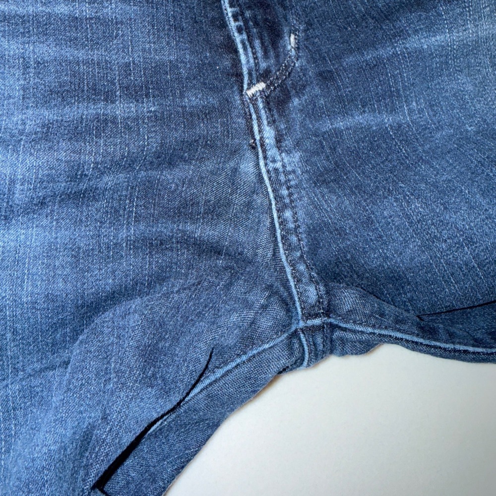 AGOLDE Sophie Crop High Rise Skinny Jeans Dark Wash Raw Hem Size 31 - Picture 6 of 6